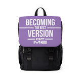 Becoming The Best Version Of Me Purple Backpack