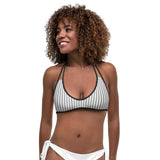 Pin Stripe Black & White Bikini Tie Top