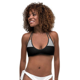 Pin Stripe Black & White Bikini Tie Top