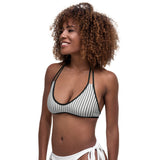 Pin Stripe Black & White Bikini Tie Top