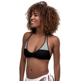 Pin Stripe Black & White Bikini Tie Top