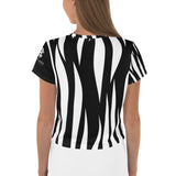 Relentless Commitment Abstract Black Pattern Crop Tee