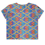Kerulean Kente Crop Top Tee
