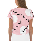 Drawing Circles Around Me Pink Crop Tee