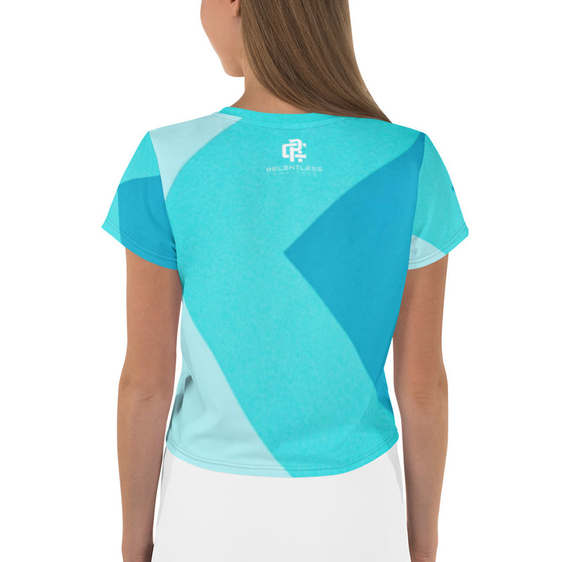 Aqua Arrows Crop Tee