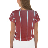 Red Pepper Pin Stripes Crop Tee
