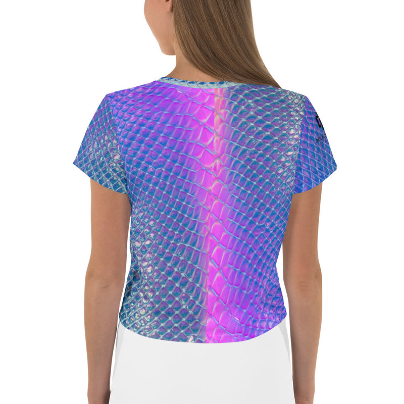 Snake Skin Blueink Crop Tee