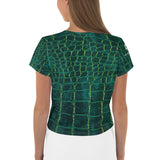 Snake Skin Green Crop Tee