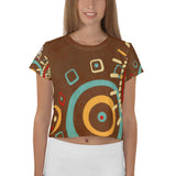 Relentless Commitment Abstract All-Over Print Crop Tee copy