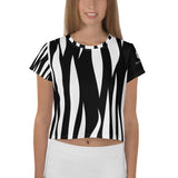 Relentless Commitment Abstract Black Pattern Crop Tee