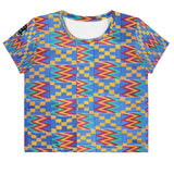 Kerulean Kente Crop Top Tee