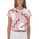 Drawing Circles Around Me Pink Crop Tee