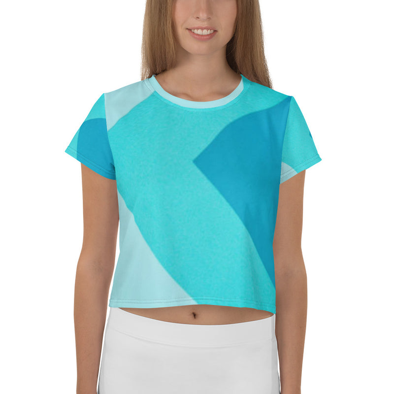 Aqua Arrows Crop Tee