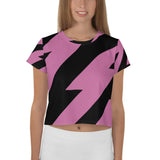 Black Lightning Crop Tee