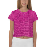 Pink Snake Skin Crop Tee