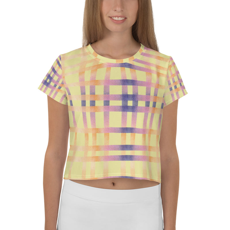 Pin Stripe Alabaster Crop Tee