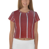 Red Pepper Pin Stripes Crop Tee