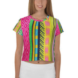 Carnation Kente Crop Tee