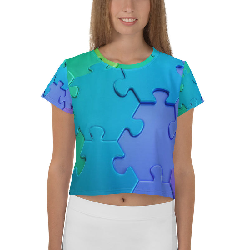 Puzzle Me Crop Tee