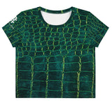 Snake Skin Green Crop Tee