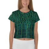 Snake Skin Green Crop Tee