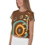 Relentless Commitment Abstract All-Over Print Crop Tee copy