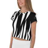Relentless Commitment Abstract Black Pattern Crop Tee