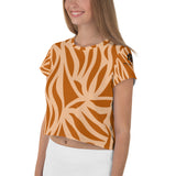 Brown Zebra Zeal Crop Tee