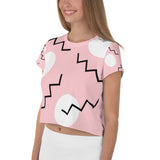 Drawing Circles Around Me Pink Crop Tee