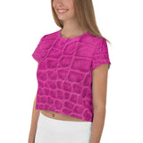 Pink Snake Skin Crop Tee