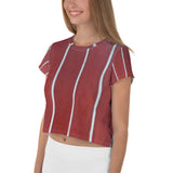 Red Pepper Pin Stripes Crop Tee