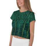 Snake Skin Green Crop Tee