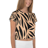 Relentless Commitment Egg Plant Pattern Crop Tee