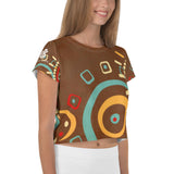 Relentless Commitment Abstract All-Over Print Crop Tee copy