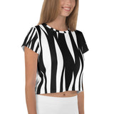 Relentless Commitment Abstract Black Pattern Crop Tee