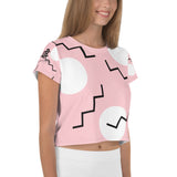 Drawing Circles Around Me Pink Crop Tee