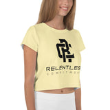 Relentless Commitment Pastel Yellow Crop Tee