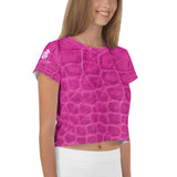 Pink Snake Skin Crop Tee