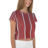 Red Pepper Pin Stripes Crop Tee
