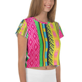 Carnation Kente Crop Tee