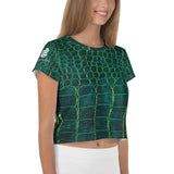 Snake Skin Green Crop Tee