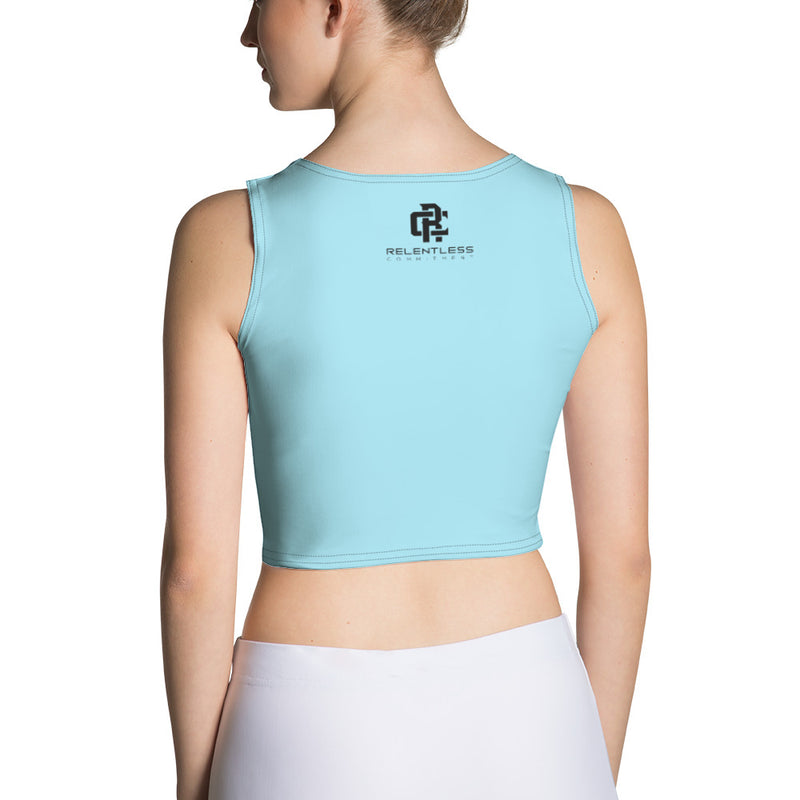Relentless Commitment Icy Blue Crop Tank Top