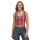 Red Pepper Pin Stripes Crop Tank Top