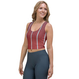 Red Pepper Pin Stripes Crop Tank Top