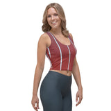 Red Pepper Pin Stripes Crop Tank Top