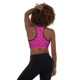 Pink Snake Skin Padded Sports Bra