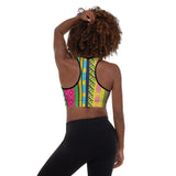 Carnation Kente Padded Sports Bra