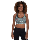 Cheetah Teal Zeal Padded Sports Bra