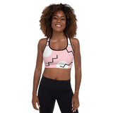 Relentless Commitment Pretty Pink Lines Padded Sports Bra