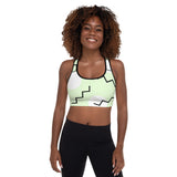 Relentless Commitment Sky Green Lines Padded Sports Bra